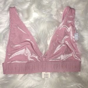 NWT LIGHT PINK VELVET VS PINK BRALLETE